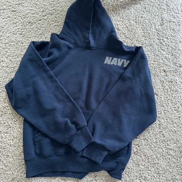 Navy Blue Hoodie Sweater - Picture 2 of 3
